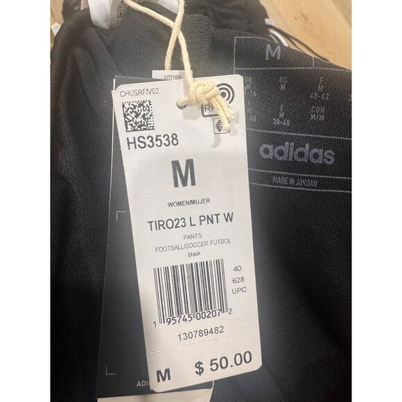 Adidas Tiro 23 Womens Regular Fit Tapered Leg Black Soccer Pants Size M - Picture 6 of 9